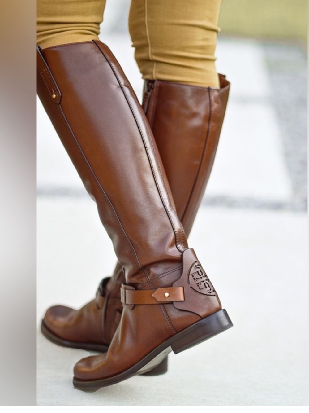 Tory Burch Derby Riding Boots in Almond Size 7 Galleon Antique Leather